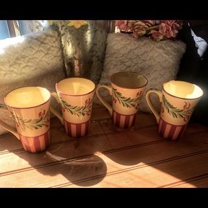Southern Living At Home Siena Garland Tall Latte Coffee Mugs